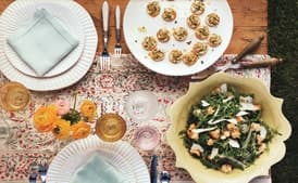 Wild Arugula Salad with Garlic Croutons, Shaved Parmesan, and Lemon