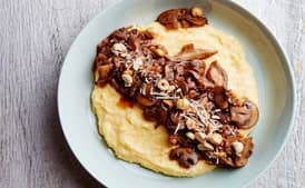 Wild Mushroom and Parsnip Ragout with Cheesy Polenta