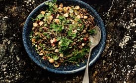 Wild Rice with Watercress and Hazelnuts