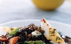 Wild Rice with Smoked Fish and Snap Peas