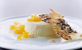 Wildflower-Honey Semifreddo with Honey Sesame Wafers