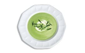 Wilted Greens Soup with Crème Fraîche