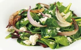 Wilted Spinach Salad with Warm Feta Dressing