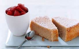 Wine Cake with Macerated Strawberries