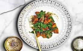 Za'atar Sweet Potatoes and Garlicky Kale