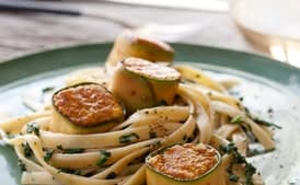 Zucchini-Wrapped Halibut "Scallops"